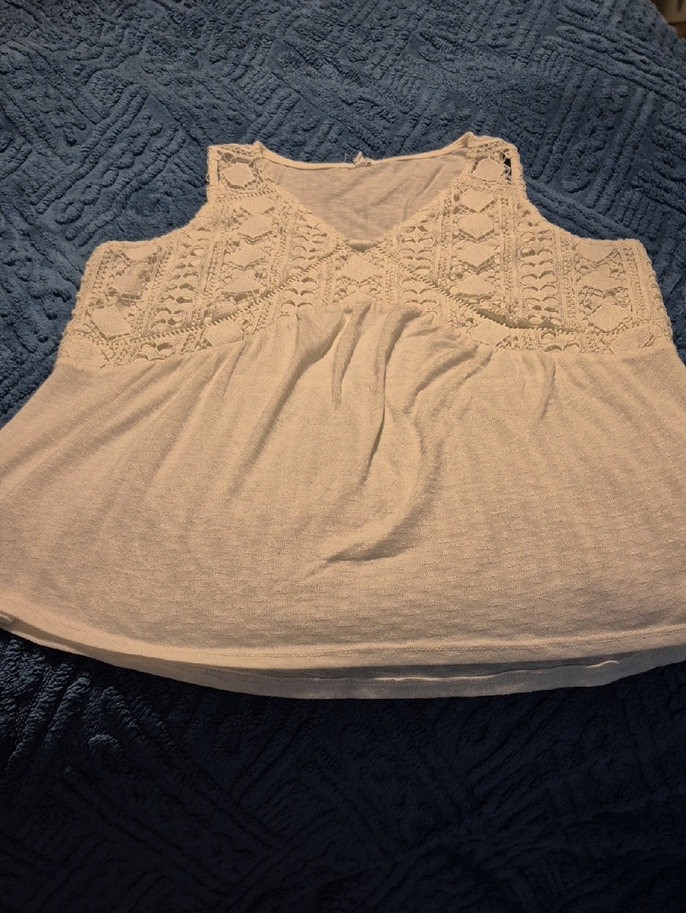 Maurices Lined Crochet Baby Doll Tank Size XL